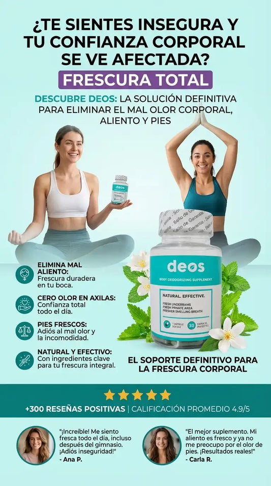 DEOS DESODORANTE INTERNO | 30 CÁPSULAS PARA 1 MES